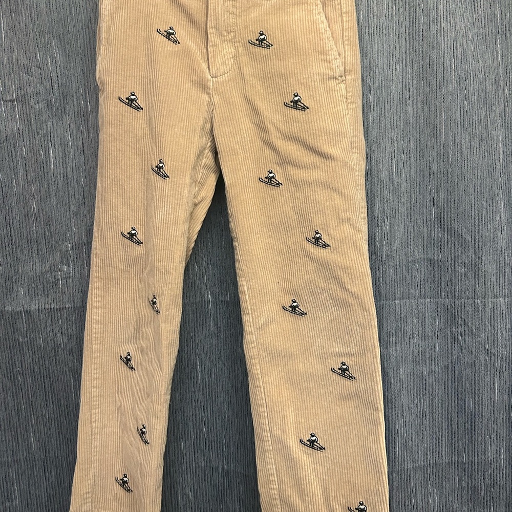 Brooks Brothers boys six 8 Corduroy Pants, ski embrodery, skicore, quiet luxury